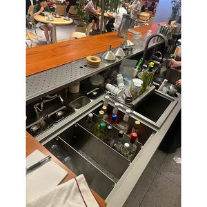 Mesa de Trabajo de Acero Inoxidable Estilo Americano, Duradera, de Alta Calidad, Moderna, con Soporte para Gabinete de Vino y Bar, Personalizable, para Fiestas - Product Image 2