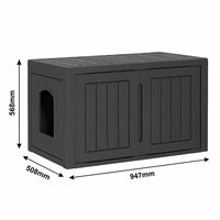 Grande maison pour chat avec armoire intégrée pour litière, abri caché pour chat, banc de rangement pour chats d'intérieur
