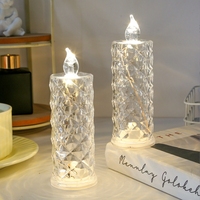 Bougies électroniques à succès : Bougies LED lumineuses en forme de rose pour Noël, lumières romantiques pour la nuit, lumières LED lumineuses d'extérieur rechargeables