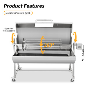 Tùy chỉnh lớn thép không gỉ nhổ rang xay than <span class=keywords><strong>Rotisserie</strong></span> BBQ nướng với 85kg động cơ - Product Image 4
