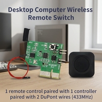 Remote Control RF Nirkabel, Sakelar Tombol Daya Komputer Tetap, Modul Nyala/Mati PC 12V, Jangkauan 50m, Baterai AAA, LED