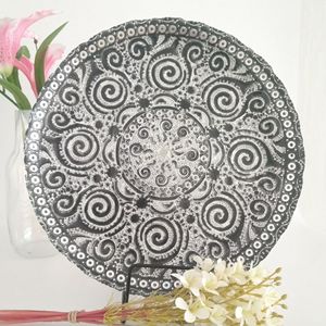 Wholesale Luxury Lace <strong>Charger</strong> Glass <strong>Plates</strong> Clear <strong>Gold</strong> Green Colors Party Modern Stylish Dining Dishes Packaging - Product Image 4