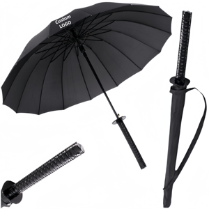 Ô dù kiếm Katana lớn cosplay tùy chỉnh, anime Nhật Bản, Samurai, cán đen dài, thẳng, dùng làm quà tặng quảng cáo - Product Image 5