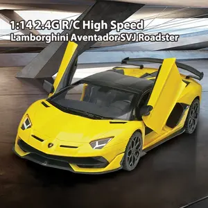 Rc Toy Car PNC Toy Official Licensed Lamborghini Aventador SVJ Roadster Remote Control Car 1:14 Scale 2.4Ghz RC High Speed Racing Car -12KM