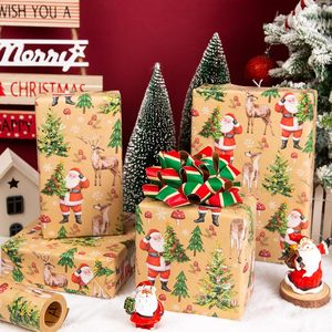Kraft Christmas <b>Wrapping</b> <b>Paper</b> Santa Deer Mushroom Pattern 46.8 Square Feet Recyclable Packaging <b>Paper</b> - Product Image 6