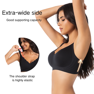 Hoogwaardige sexy bh met golfhals, hoge elasticiteit, zachte jelly lingerie, draadloze 3D cups, push-up, naadloze bh voor dames - Product Image 2