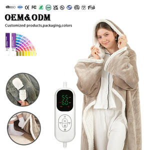 Couverture chauffante portable en polaire avec poche pour les pieds, matelassée, taille King, pour l'hiver - Product Image 1