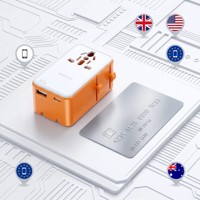 Adaptateur de prise USB-C à faible MOQ, multi-ports, mini, universel, chargeur ultra-fin 65W Gan, adaptateur de voyage avec prise EU, UK, US