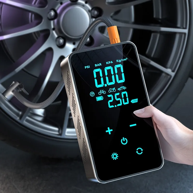 Pompe à air multifonctionnelle portable 3600mAh filaire sans fil rechargeable Vélo électrique Gonfleur de pneu de voiture