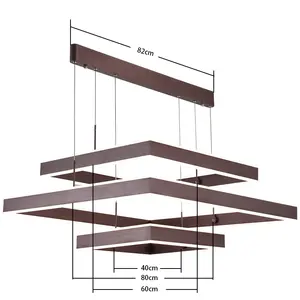 evo réplique Suppliers-Plafonnier suspendu en aluminium doré avec formes géométriques, style moderne, réplique, idéal pour un salon ou un bureau