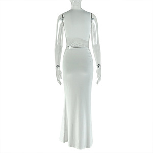 Productos de Moda 2026 Vestidos Largos Casuales Elegantes para Mujer, Sin Mangas, Color Sólido, Malla Calada - Product Image 2