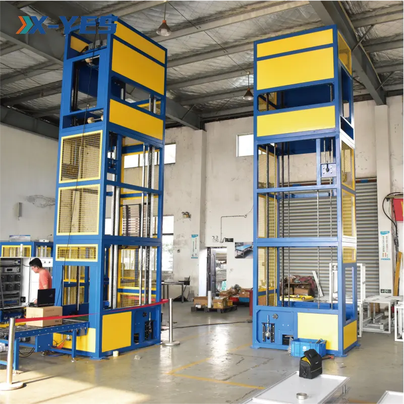X-YES Automatic Vertical Lifter Elevator Conveyor Machine in Warehouse