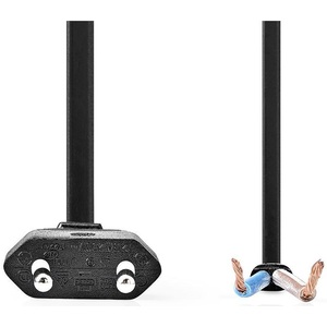 Power <b>Cable</b> 1.50m Black Plug With Blue And Brown Wires For Electrical Devices - Product Image 2