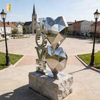 Sculpture de cœur en acier inoxydable moderne sur mesure RELONG pour la décoration