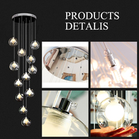 Lampes en verre pour salon Salle à manger de luxe Lustres décoratifs en cristal Suspension sphérique et lampe à bulles