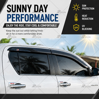 Visera para Ventana con Diseño de Fibra de Carbono y Logotipo GR para Hilux 2016+ Revo Rocco, Deflector Lateral para Ventana de Auto, Protector Contra la Lluvia