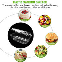 Boîte à fruits jetables d'emballage en plastique transparent à clapet Conteneur de gâteau de salade de supermarché de qualité alimentaire