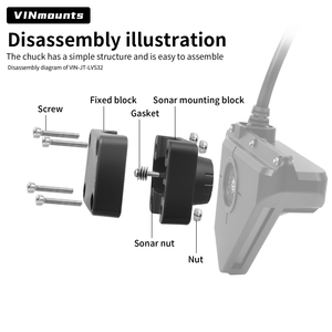 Support de transducteur VINmounts à fixation par pince pour Garmin LiveScope Plus LVS32, tête de remplacement détachable pour sonar de pêche en bateau - Product Image 3