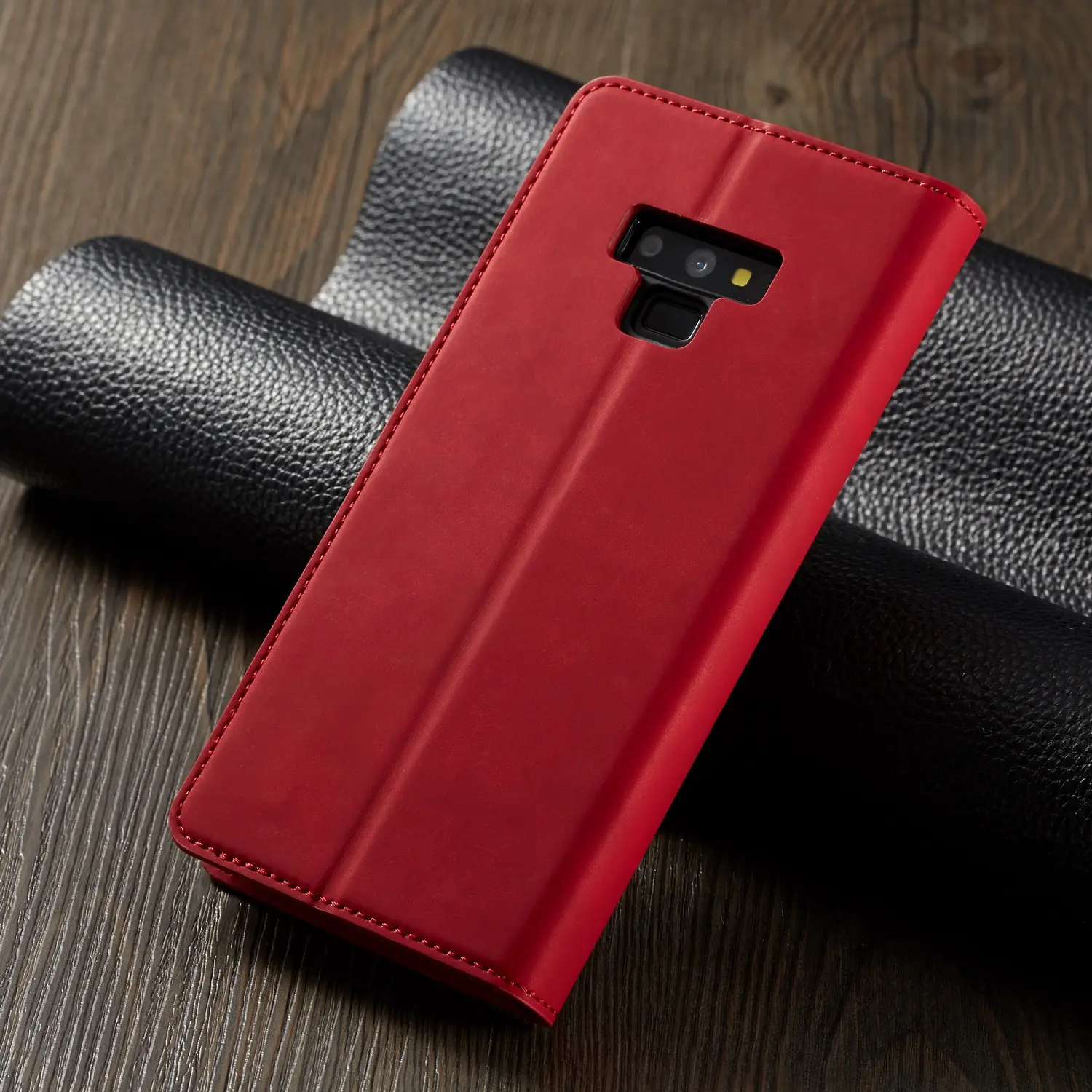 Casing Ponsel Kulit Model Baru Sampul Sampul Casing Ponsel Dompet Flip Buku dengan Tempat Tempat Kartu untuk Samsung Note 9