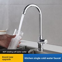 Évier de cuisine en céramique et acier inoxydable à eau froide avec robinet à roulement à billes monotrou pour usage domestique
