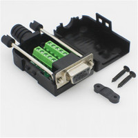 Conector sin soldadura DB9 de 9 pines macho a hembra RS232 RS485 D-SUB con terminal de conexión para PCB