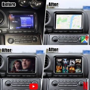 Lsailt 8G sans fil <span class=keywords><strong>Apple</strong></span> CarPlay Android Auto Solution Interface avec NetFlx, sortie vidéo pour moniteur d'appui-tête pour GT-<span class=keywords><strong>R</strong></span> GTR R35 - Product Image 5