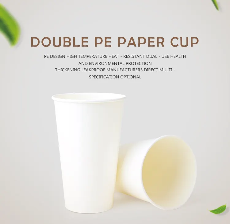 Taza de papel blanco para bebidas calientes, taza de café desechable para agua