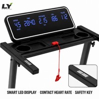 Caminadora Eléctrica Plegable de 1.5HP, Máquina Motorizada para Caminar y Correr en Casa con Inclinación del 6% y Pantalla LED
