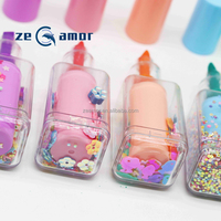 Zeamor Kawaii Drawing Stationary New Custom Creative 6 Colors Cute Mini Nail Highlighter Set for School Kids