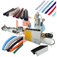 Machine d'extrusion pour la production de bandes d'étanchéité pour portes et fenêtres en PVC, TPE, TPV, TPU, TPR flexibles en plastique