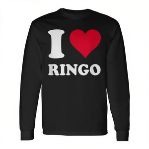 T-shirt a maniche lunghe I Love Ringo con design a cuore rosso - Product Image 2