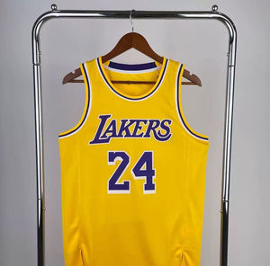 Maillots de basket-ball personnalisés prêts à être expédiés <span class=keywords><strong>Lakers</strong></span> #   24 Uniformes <span class=keywords><strong>Bryant</strong></span> en maille respirante réversible brodée 100% polyester - Product Image 2