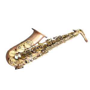 Saxophone alto professionnel en Mi bémol, <span class=keywords><strong>instrument</strong></span> à <span class=keywords><strong>vent</strong></span> en alliage de bronze doré, laqué or, grande calibre, réglable, avec support et étui - Product Image 1
