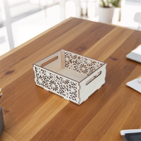 Panier de rangement de bureau en bois fabriqué à la main pour la décoration de la maison Boîtes artisanales en bois et panneaux muraux