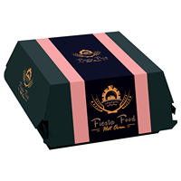 Caja con Logotipo Impreso Personalizado con Diferentes Colores, Caja de Embalaje de Alimentos Desechable, Caja de Hamburguesas de Papel Kraft Compostable Ecológica