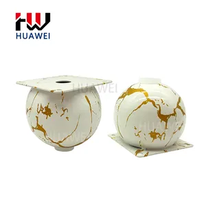 HUAWEI 유럽 스타일 테이블 작은 둥근 공 새로운 디자인 돌 패턴 표면 마감 금속 가구 소파 다리
