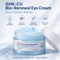 Crème Contour des Yeux Anti-Rides, Anti-Cernes, Anti-Poches et Anti-Rides Fines à la Céramide, GHK-Cu, Peptide de Cuivre Bleu et Acide Hyaluronique
