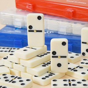 Colorful Eco-Friendly Educational Melamine Domino Set with Match Color Red Green Blue Black Box <b>Puzzle</b> Board <b>Game</b> Double 6 - Product Image 2