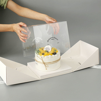 Emballage de boîte à gâteau de dessert d'anniversaire de 6 pouces 8 pouces avec logo personnalisé Boîte à gâteau carrée de faveur de mariage avec fenêtre transparente