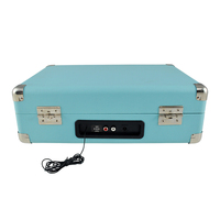 Portable Koper dengan Harga Murah Mini USB Bluetooth 3-Speed Vinyl Record Pemain dengan Dibangun Di Speaker