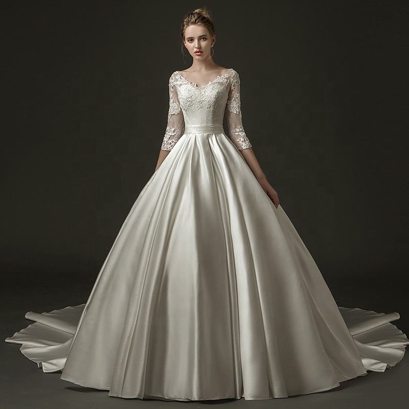 luxury wedding dresses for women satin