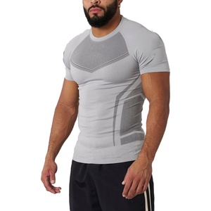 Summer <b>High</b> Quality Custom logo Short Sleeves Round Breathable <b>Collar</b> Running Apparel <b>Men</b> Sport Seamless t <b>Shirts</b> - Product Image 1