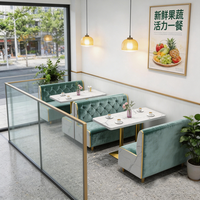 Fauteuil de banquette moderne et décontracté pour restaurant, salon de thé, pâtisserie, ou restaurant occidental – Mobilier en panneaux de bois – Vente en gros