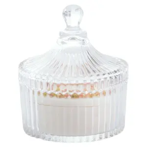 Personalized Long Burn Aroma Wedding Decor Jar Candle Scented Glass Bougie Roman Relief Crystal Jar Rhinestone Glass