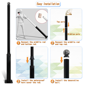 Poteau de réverbère épissé 6M poteau de lumière solaire conception divisée lampadaire extérieur galvanisé poteau en acier de 20 pieds pour un transport facile - Product Image 2