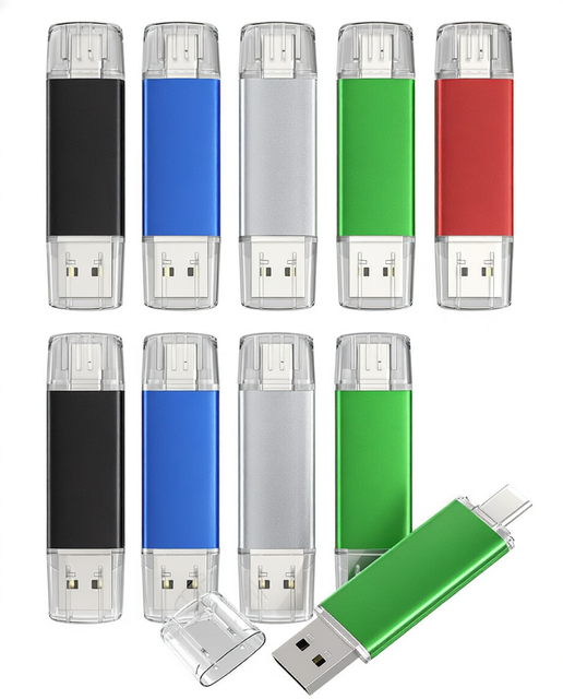 Wholesale High Quality 4GB 8GB16GB  2-in-1 Type-C USB 2.0 OTG Flash Drive Dual Interface  Pen Drive for Smartphone and PC