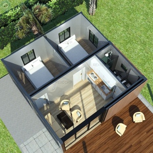 Casa contenedor plegable Simple <span class=keywords><strong>de</strong></span> 54m2, 2 habitaciones, con Patio frontal, contenedor preconstruido, casa en venta - Product Image 6