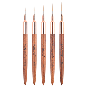 Pinceau à ongles fin pour nail art, 6-18 mm, poils en fibres ultra-fines, manche en bois, pour dessin et rayures, pinceau de manucure - Product Image 1