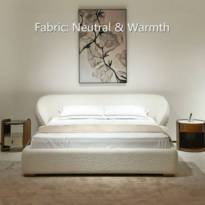 Cama King Size Tapizada en Lino de Gran Venta, Cama Moderna y Elegante de Tela Teddy para Muebles de Dormitorio, Personalizada - Product Image 2