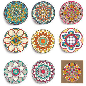 แผ่นรองแก้วเซรามิกฝูเจี้ยน ขนาด 10.3 ซม. ทรงกลม ซึมซับน้ำได้ดี สำหรับโต๊ะน้ำชาและโต๊ะอาหาร ลายการ์ตูน - Product Image 1